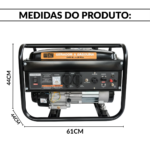 Gerador Energia Gasolina 4,38kva 3500w 4 Tempos Bivolt Way - IWFG011 - 2