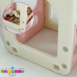 Playground Infantil 5 Em 1 Com Escorregador, Cesta, Telescópio, Ponte e Espaço Multifuncional Rosa - BW466RS - 4