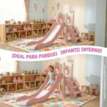 PlayGround Infantil 4 Em 1 Com Escorregador, Cesta E Telescópio Rosa - BW465RS - 5