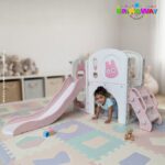 Playground Infantil 5 Em 1 Com Escorregador, Cesta, Telescópio, Ponte e Espaço Multifuncional Rosa - BW466RS - 6