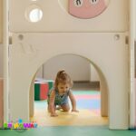 Playground Infantil 7 Em 1 Com Dois Escorregadores, Balanço, Cesta de Basquete, Telescópio, Ponte, Espaço Multifuncional inferior e Reprodutor de Música Rosa - BW468RS - 6