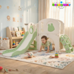 Playground Infantil 5 Em 1 Com Escorregador, Cesta, Telescópio, Ponte e Espaço Multifuncional Verde - BW466VD - 6