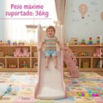 PlayGround Infantil 4 Em 1 Com Escorregador, Cesta E Telescópio Rosa - BW465RS - 7