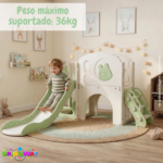 Playground Infantil 5 Em 1 Com Escorregador, Cesta, Telescópio, Ponte e Espaço Multifuncional Verde - BW466VD - 8