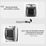 Aquecedor Cerâmico Elétrico Portátil Ventilador 1500w 127v - IWELE053 - 9
