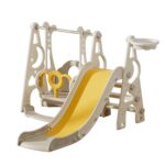 Playground 3 Em 1 Escorregador Balanço Cesta Basquete Bege - BW461 - 2