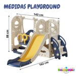 Playground 3 Em 1 Escorregador Balanço Cesta Basquete Azul - BW463 - 3