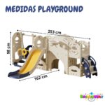 Playground 4x1 Escorregador Balanço Cesta Basquete E Ponte - BW464 - 2