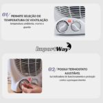Aquecedor Elétrico Ventilador Ar Quente Portátil 1500w 127v - IWELE049 - 3