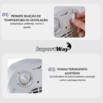Aquecedor Elétrico Ventilador Ar Quente Portatil 127v 1500w - IWELE047 - 4