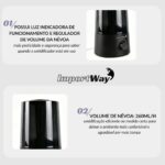 Umidificador De Ar Ambiente 2,5l Elétrico 127/220v Com Névoa Preto - IWELE063PT - 6