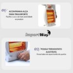 Aquecedor Elétrico Quartzo Portátil Domestico 700w 220v Way - IWELE052 - 4