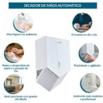 Secador De Mãos Automático 103m/s 1500w Branco 127v - IWELE033BR - 7