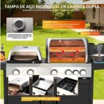 Churrasqueira Gás Gourmet Inox 3x1 Com Chapa De Lanche e Forno De Pizza - IWCG023 - 9