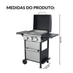 Churrasqueira À Gás 2 Em 1 Chapa Lanche Grelha 3 Queimadores - IWCG024 - 3