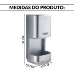 Secador De Mãos Automático Profissional 108m/s 1200w Cinza -  IWELE029CZ - 3