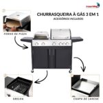 Churrasqueira Gás Gourmet Inox 3x1 Com Chapa De Lanche e Forno De Pizza - IWCG023 - 3