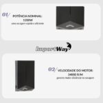 Secador Mãos Profissional Automático 77m/s 1200w Preto 127v - IWELE039PT - 5