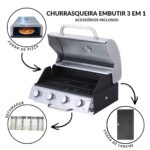 Churrasqueira À Gás Embutir 3x1 Com Forno De Pizza E Chapa Defumador - IWCG022 - 5