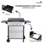 Churrasqueira Gás 2 Em 1 Com Chapa De Lanche E Grelha 4 Queimadores - IWCG025 - 5