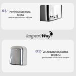 Secador De Mãos Profissional Automático 1650w Aço Inox 220v - IWELE036 - 5