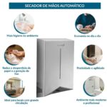 Secador Mãos Profissional Automático 77m/s 1200w Cinza 127v - IWELE039CZ - 6