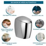 Secador De Mãos Profissional Automático 1200w Aço Inox 220v - IWELE042 - 6