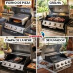 Churrasqueira À Gás Embutir 3x1 Com Forno De Pizza E Chapa Defumador - IWCG022 - 6