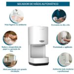 Secador De Mãos Automático Profissional 108m/s 1200w Branco - IWELE030BR - 6