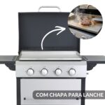 Churrasqueira Gás 2 Em 1 Com Chapa De Lanche E Grelha 4 Queimadores - IWCG025 - 7