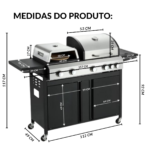 Churrasqueira Gás Gourmet Inox 3x1 Com Chapa De Lanche e Forno De Pizza - IWCG023 - 2