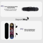 Skate Infantil Juvenil 24 Unissex Shape Radical Iniciante Way - BW553R - 10