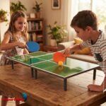 Mini Mesa Ping Pong Infantil Com Rede E Raquetes Mdf - BW486 - 9