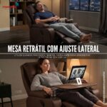 Poltrona Reclinável Com Mesa Função Massagem Aquecimento Caramelo - IWM007CM - 9