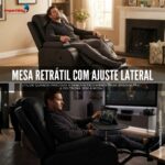 Poltrona Reclinável Com Mesa Função Massagem Aquecimento Preto - IWM007PT - 9