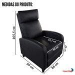 Poltrona Reclinável Com Função Massagem E Aquecimento Preto - IWM008PT - 2