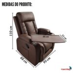 Poltrona Reclinável Com Mesa Função Massagem Aquecimento Caramelo - IWM007CM - 2