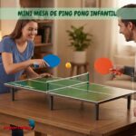 Mini Mesa Ping Pong Infantil Com Rede E Raquetes Mdf - BW486 - 4