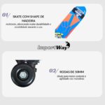Skate Infantil Juvenil 24 Unissex Skateboard Iniciante Way - BW553 - 3