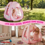 Barraca Toca Infantil Criança Princesa Rosa Dobrável Bolsa - BW482 - 5