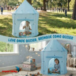 Barraca Infantil Castelo Princesa Azul Dobrável 1,35m Bolsa - BW484AZ - 5