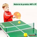 Mini Mesa Ping Pong Infantil Com Rede E Raquetes Mdf - BW486 - 6