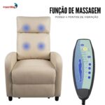 Poltrona Reclinável Com Função Massagem E Aquecimento Bege - IWM008BG - 5