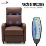 Poltrona Reclinável Com Função Massagem E Aquecimento Caramelo - IWM008CM - 4