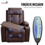 Poltrona Reclinável Com Mesa Função Massagem Aquecimento Caramelo - IWM007CM - 4