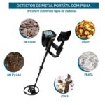 Detector Metal Portátil Visor Lcd Com Pilha Indicador Bateria - IWDM012 - 6