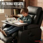 Poltrona Reclinável Com Mesa Função Massagem Aquecimento Preto - IWM007PT - 5