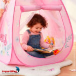 Barraca Toca Infantil Criança Princesa Rosa Dobrável Bolsa - BW482 - 6
