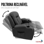 Poltrona Reclinável Com Mesa Função Massagem Aquecimento Preto - IWM007PT - 6
