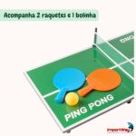 Mini Mesa Ping Pong Infantil Com Rede E Raquetes Mdf - BW486 - 8